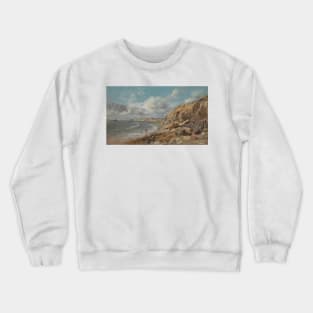 Coast Scene at Cullercoats near Whitley Bay by John Linnell Crewneck Sweatshirt